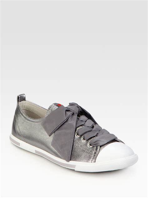 prada ribbon lace up sneakers|prada shoes sneakers women's.